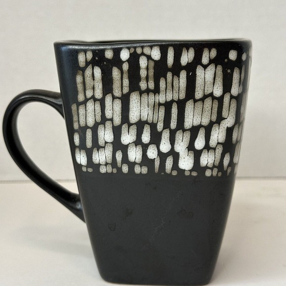 Beekman Home Brown & White Coffee Tea Mug Cup Square Marble Effect - Picture 4 of 9